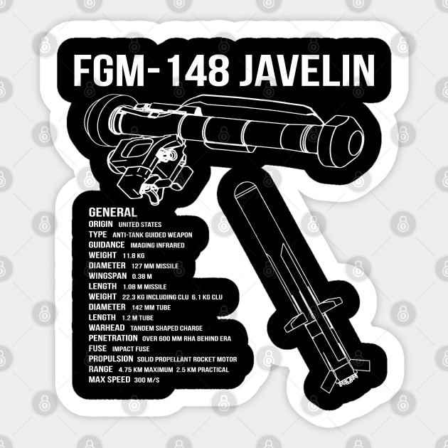 Javelin Missile Sticker by Dirty Custard Designs 